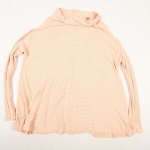 We The Free People Womens Small Lover Pink Mock Neck Ribbed Thermal Open Back